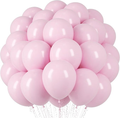 Voircoloria 66pcs Light Pink Pastel Pink Latex Party Balloons, 12inch | by Voircoloria