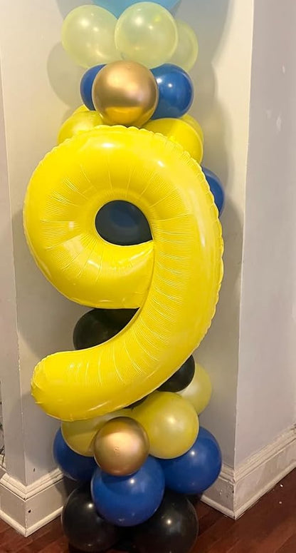 6 Balloon Numbers Birthday Decorations, 40In Yellow Balloons - Image 4
