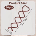 30 Pcs Spiral Hair Pins, Spin Pins for Hair, Alloy Spiral Bobby Pins, Bun Twist Spiral Hair Pins with Non-scratch Rounded Tips for Women Bun Hair Style (Brown)