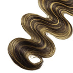 Highlight Bundles Human Hair Blonde Body Wave Bundles 28 Inch Niegmeag Brazilian Virgin Soft and Silky Remy Hair Extensions 2 Tone Black and Honey Blonde Bundle