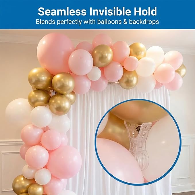 10 Pack Balloon Arch Clips, 3.5 Inch Plastic Transparent Backdrop Balloon Clamps - Image 5
