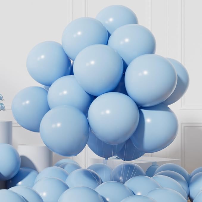 AULE 50Pcs Latex 12 Inch Macaron Blue Balloons | Helium Party Happy Birthday by AULE