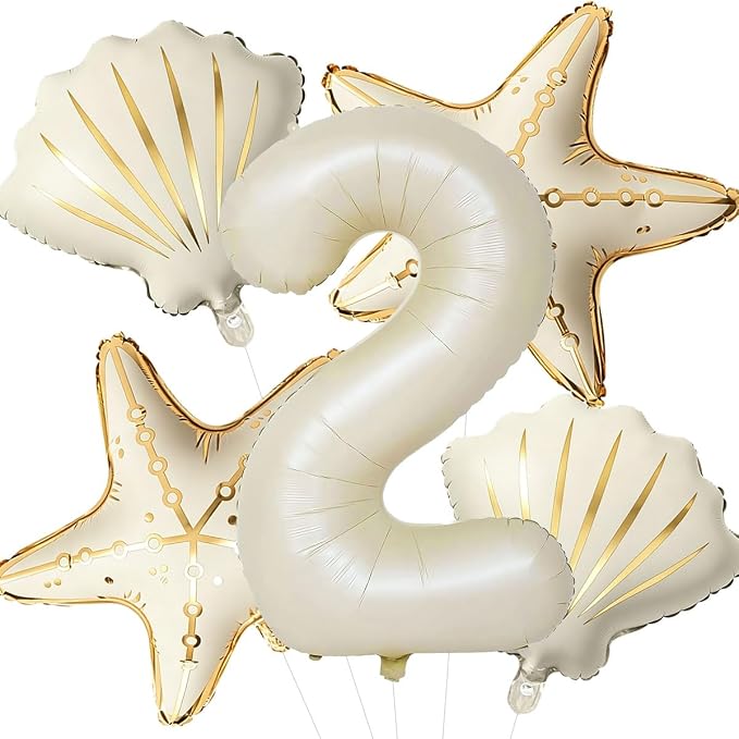 5 Pcs Starfish Seashell Balloons Set Under the Sea Party Decorations | 40 Inch by Unknown