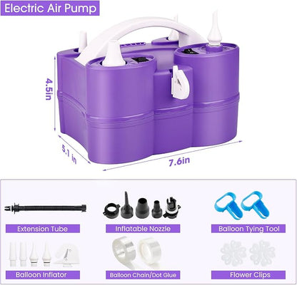 3-in-1 Electric Air Pump for Inflatables and Balloons, Dual Nozzle Inflator - Image 8