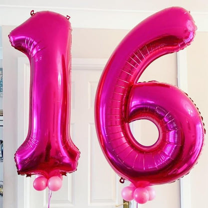 6 Balloon Number Hot Pink 6 Birthday Balloon 40 inch Foil Mylar Large 6 Balloon - Image 5