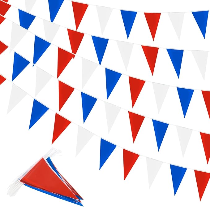 MAQIHAN 177FT Red White Blue Pennant Banner by MaqiIhanCustomOfficial