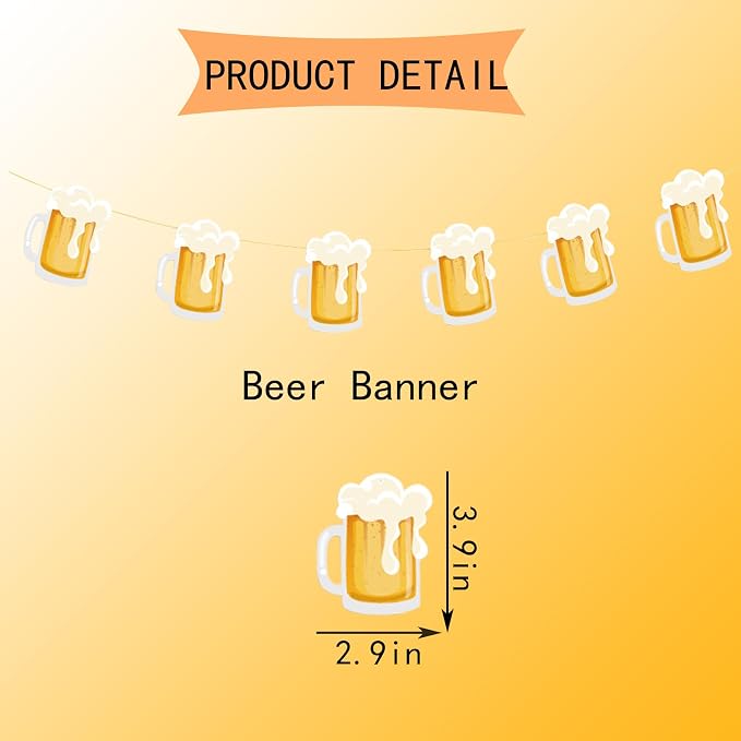 Beer Birthday Banner for Beer Party and Birthday Wedding Party Supplies - Image 2