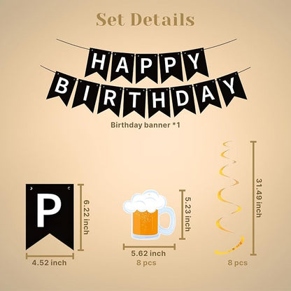Beer Birthday Banner for Beer Party and Birthday Wedding Party Supplies - Image 2