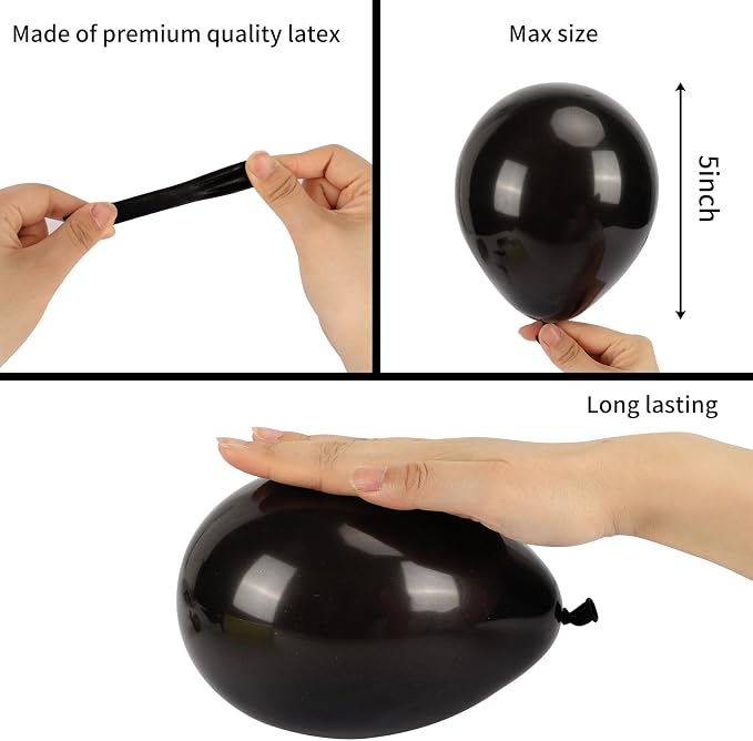 RUBFAC Black Balloons, 2026 International Football Game Decor, Graduation - Image 3