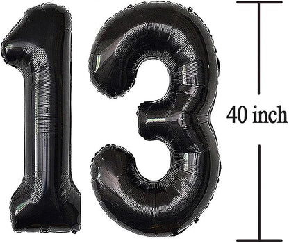 Jonhamwelbor 13 Balloon Numbers Black Big Giant Jumbo Big Large 13 or 31 Foil - Image 2