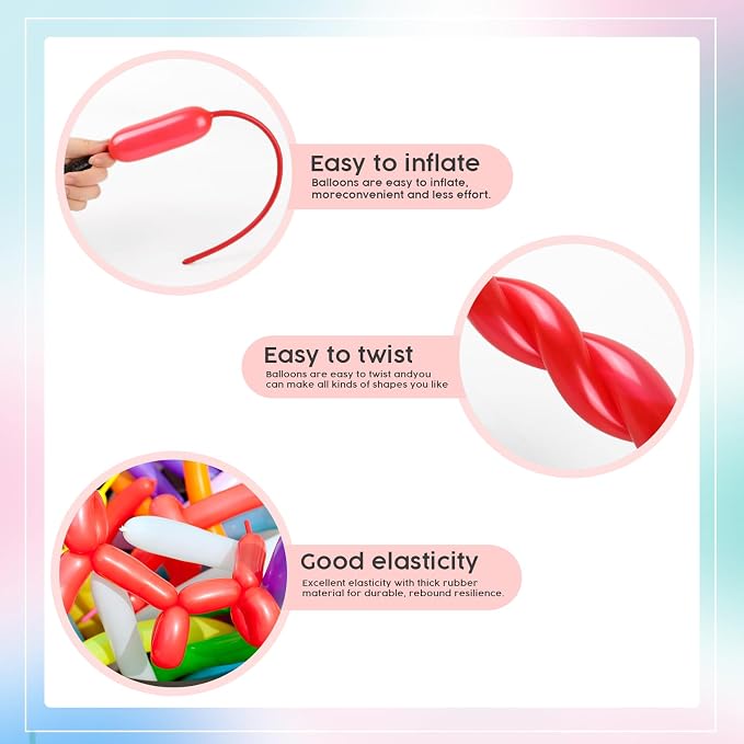Party Balloons - Pearl Red 260 Long Balloons - Image 6