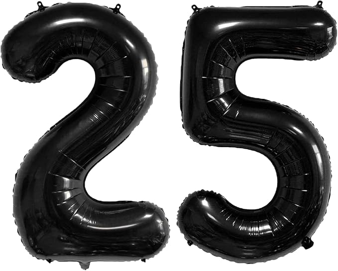 40 Inch Number Balloons 25/52 Black Big Giant Jumbo Number Foil Mylar Balloons by xiangsushijie