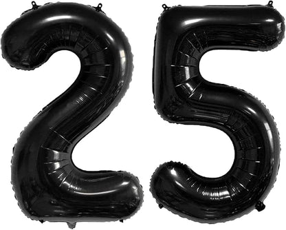 40 Inch Number Balloons 25/52 Black Big Giant Jumbo Number Foil Mylar Balloons by xiangsushijie