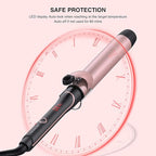 Unlock Your Hair's Potential with MegaWise Pro Curling Iron: 1 1/4 inch Ceramic Barrel, 60s Fast Heating, Anti-Scald Grip, and Complete Styling Kit for Effortless Glamour!