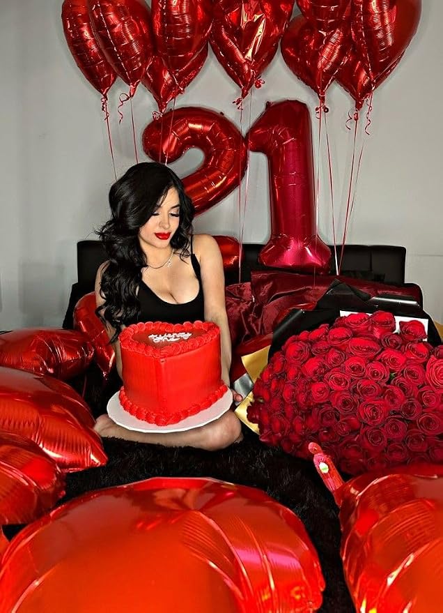 16 Balloon Number 40 Inch Red Balloons - Image 3