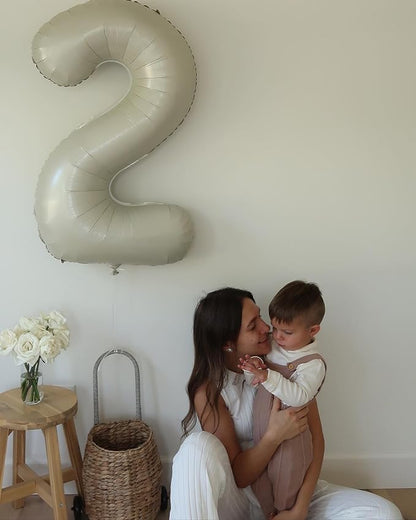 6 Balloon - Cream Birthday Number Balloons, 40 Inch Decorations Men Women | - Image 2