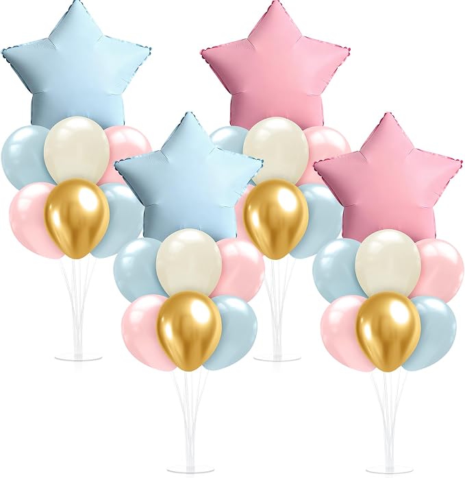 Lunmon 4 Set Boho Gender Reveal Balloon Stand Kit by Lunmon