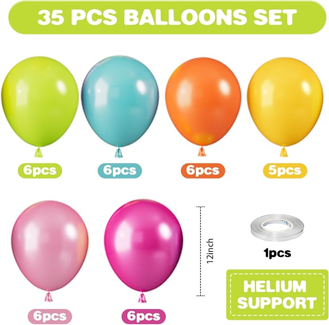 Tropical Balloons, 12 Inch Hawaii Balloons, Colorful Balloon, Pearl Hot Pink - Image 2