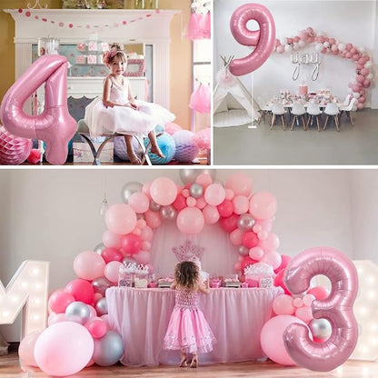 TONIFUL 40 Inch Pink Number 4 Balloons Large Foil 4th Birthday Decorations | - Image 6