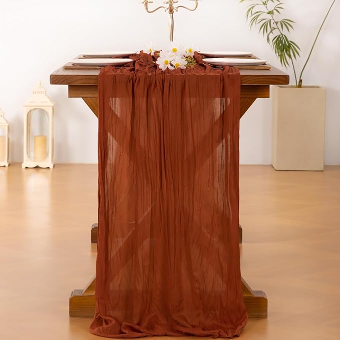 Cheesecloth Table Runner Summer Boho Wedding Birthday Party Home Decor | - Image 3