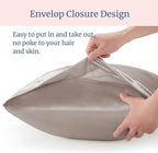 BEDELITE Satin Pillowcase for Hair and Skin, Super Soft and Cooling Similar to Silk Pillow Cases 2 Pack with Envelope Closure, Gift for Women Men(20"x36" King Size, Rose Taupe)