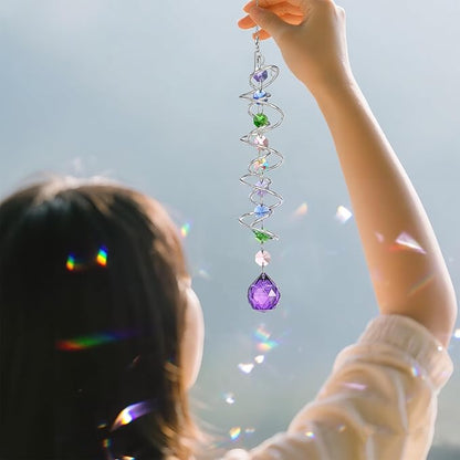 5 Pack Crystal Suncatcher Gazing Ball Spiral Wind Spinner Garden Decor | - Image 5
