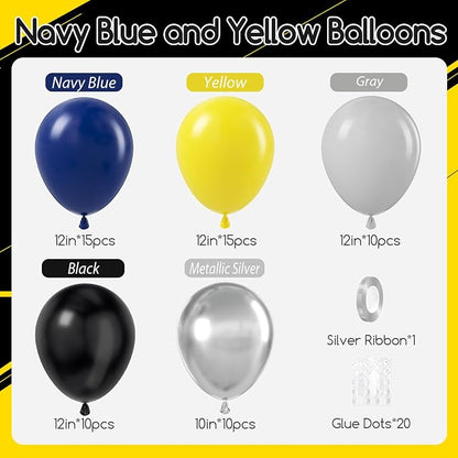 60pcs 12inch Black and Yellow Balloons - Image 3