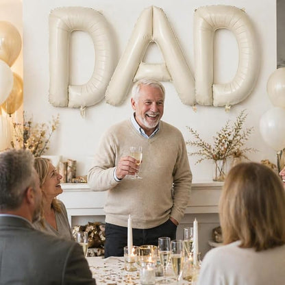 Cream DAD Letter Balloons, 40 Inch Letter Dad Foil Balloon Beige, Helium Big - Image 7