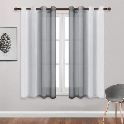 DWCN Grey Ombre Sheer Curtains - Image 2