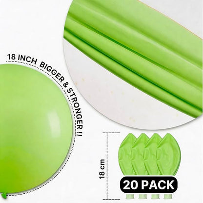 PartyWoo Lime Balloons 20pcs Green Light Green Color 18 Inch | Balloons - Image 6