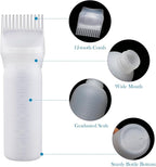 Cosywell Root Comb Applicator Bottle 6 Ounce 3 Pack Hair Oiling Bottle Hair Dye Applicator Brush for Hair Root Comb Color with Graduated Scale(White Blue Green)
