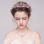 Didder Silver Tiaras and Crowns for Women, Pink Crystal Tiara Crowns For Women Girls Elegant Crown with Combs Princess Crown Tiara Birthday Crowns for Women Bridal Wedding Prom Birthday Party