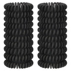 JessLab Spiral Hair Ties, 20 Pcs Traceless Phone Cord Hair Ties No Crease Spiral Bracelet Plastic Coil Ponytail Holders No-Damage Headband Hair Accessory for Girls Women Ladies Gift, Black Matte