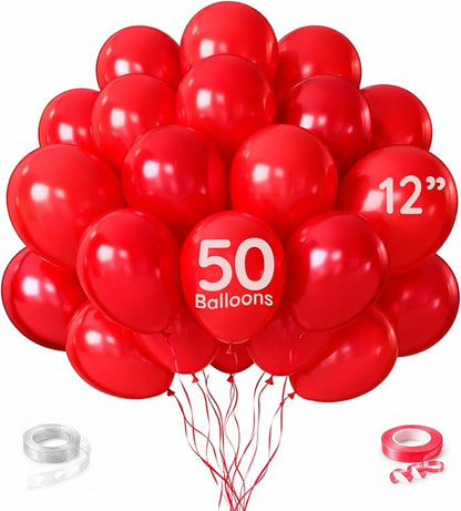 ZENO Red Balloons 50pcs 12 Inch Helium Grade Latex Balloons by Unknown