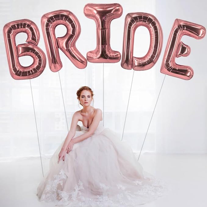 Rose Gold Bride Balloons 40 Inch Wedding Balloons Bridal Shower Balloon - Image 5