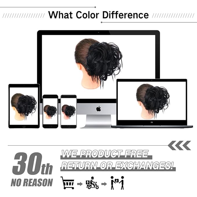 HMD Tousled Updo Messy Bun Hairpiece Hair Extension Ponytail with Elastic Rubber Band Updo Ponytail Hairpiece Synthetic Hair Extensions Scrunchies Ponytail Hairpieces for Women