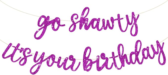 BEISHIDA Purple Go Shawty It's Your Birthday Banner by Beishida