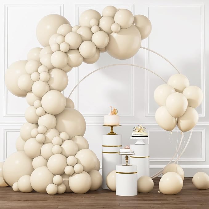 RUBFAC Cream Balloons Different Sizes 5/10/12/18 Inch by RUBFAC