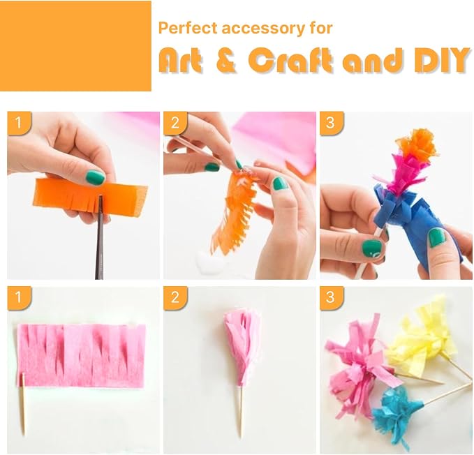 PartyWoo Crepe Paper Streamers 6 Rolls 492ft, Pack of Peach, Light Pink and - Image 4