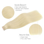 WENNALIFE Tape in Hair Extensions Human Hair, 20pcs 50g 22 inch Bleach Blonde Remy Hair Extensions Straight Human Hair Tape in Extensions Skin Weft Tape Extensions Human Hair