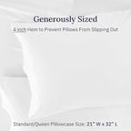CALIFORNIA DESIGN DEN Luxuriously Soft Hotel Quality 600 Thread Count, 100% Cotton Set of 2 Cases, Crisp & Cool White Standard Pillow Cases Fits Standard & Queen Pillows (Bright White)