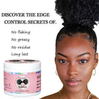 Goiple Edge Control Wax for Women Strong Hold Non-greasy Edge Smoother Strawberry Scent (4oz Edge Control + 0.7oz Travel Szie Edge Control Wax + Edge Brushes*2+Tie Band*2)