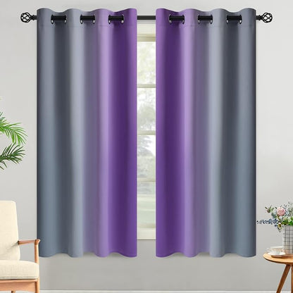 Yakamok Ombre Purple and Grey Curtains by Yakamok