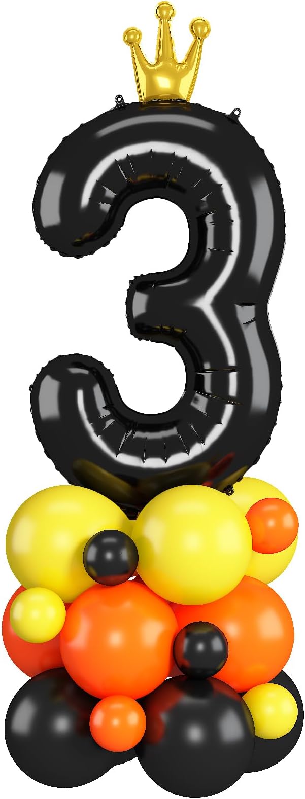 Black Number 3 Balloon 40 Inch Construction Number Three Foil Balloons Tower by Domgoge