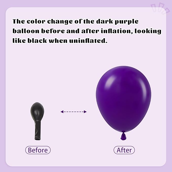 BAUANOOY Purple and Gold balloons - Image 3