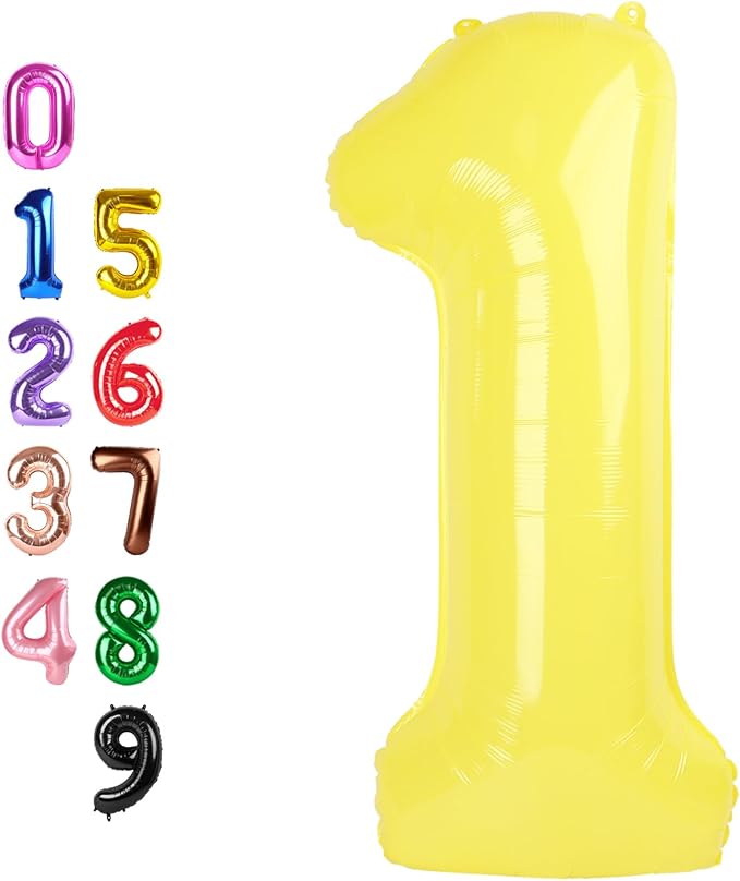 Number Balloons 1 Balloon Yellow by Enyeopd