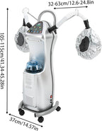 650W Ozone Hair Steamer Machine, Adjustable Height Hooded Heating Steamers w/Brake Wheels, Multifunctional Treatment-Heated Micro Mist Steamer for Home Salon Spa