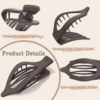 Sunporx Flat Hair Clips for Womens Non-slip Hold Hair Barrettes Curved Flat Clips Duck Billed Barrettes for Thick and Thin Hair French Matte 4 PCS