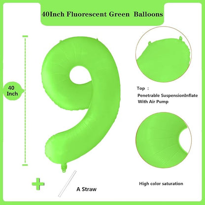 Fluorescent Green Number Balloon 40 inch Giant Foil Helium Balloons Green - Image 2