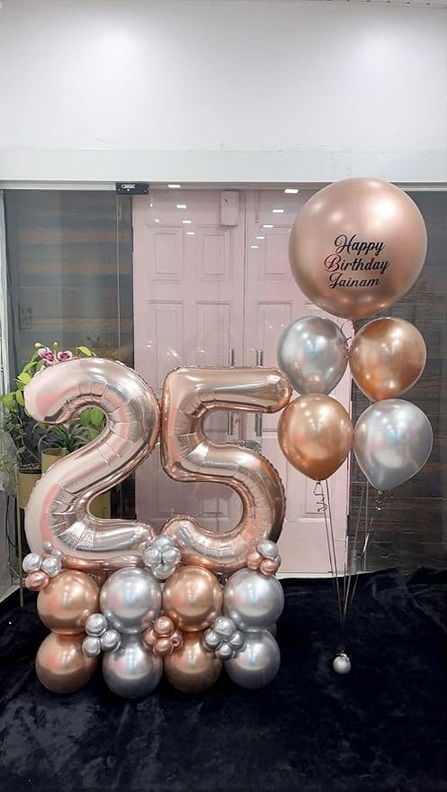 40 Inch Number 27 Balloon for 27th Year Old Birthday Decorations, Rose Gold | - Image 3